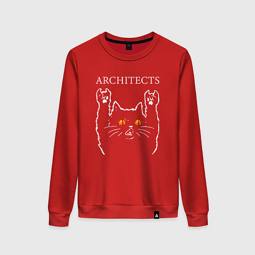 Женский свитшот Architects rock cat / Красный – фото 1