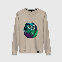 Женский свитшот Изумрудная сова