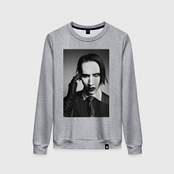 Свитшот хлопковый женский Marilyn Manson looks at you, цвет: меланж