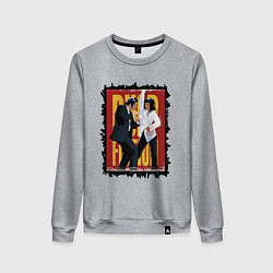 Свитшот хлопковый женский Криминальное чтиво - танец, цвет: меланж