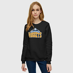 Свитшот хлопковый женский Denver Nuggets, цвет: черный — фото 2