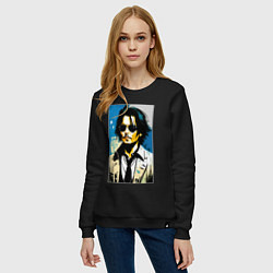 Свитшот хлопковый женский Johnny Depp -celebrity, цвет: черный — фото 2