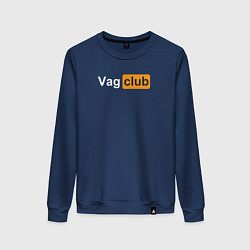 Свитшот хлопковый женский Vag club, цвет: тёмно-синий