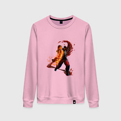 Свитшот хлопковый женский Street Fighter 6 Ken, цвет: светло-розовый