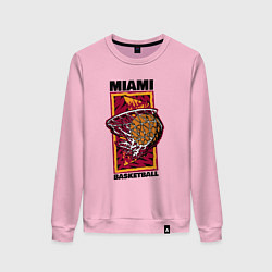 Свитшот хлопковый женский Miami Heat shot, цвет: светло-розовый