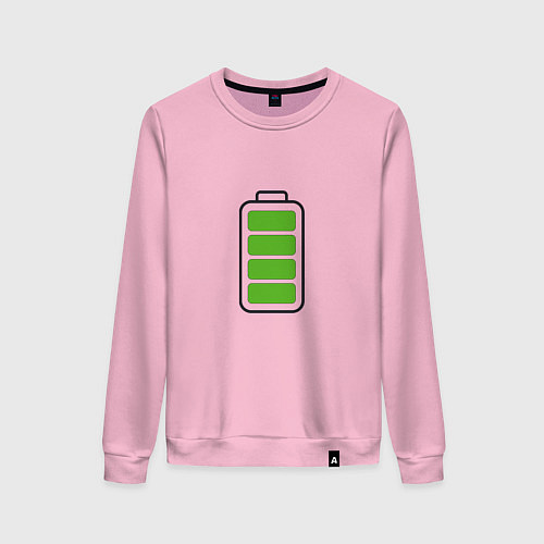 Женский свитшот Полностью заряженная батарейка / Светло-розовый – фото 1