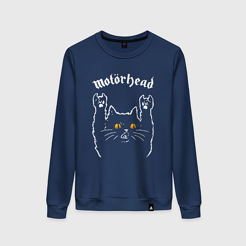 Женский свитшот Motorhead rock cat / Тёмно-синий – фото 1