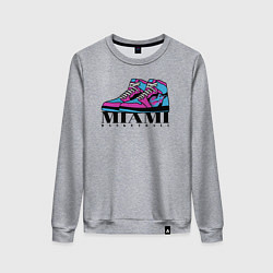 Свитшот хлопковый женский Basketball Miami, цвет: меланж