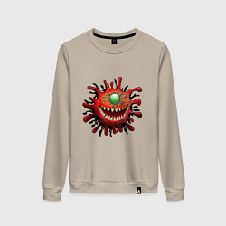 Женский свитшот Веселый вирус красный