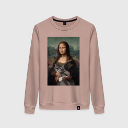 Женский свитшот Мона Лиза с котиком