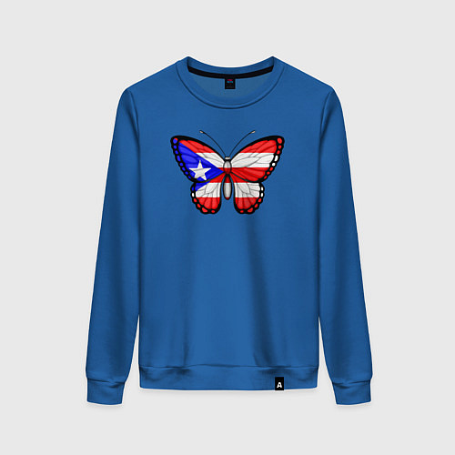 Женский свитшот Бабочка Пуэрто-Рико / Синий – фото 1