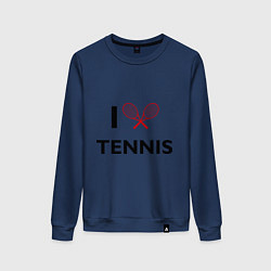 Свитшот хлопковый женский I Love Tennis, цвет: тёмно-синий