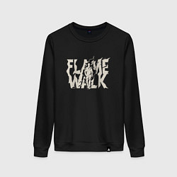 Свитшот хлопковый женский Flame walk, цвет: черный