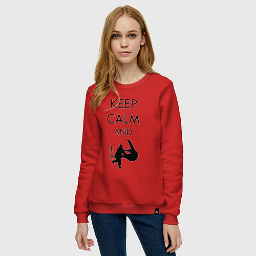 Женский свитшот Keep calm and judo / Красный – фото 3