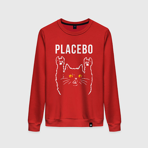 Женский свитшот Placebo rock cat / Красный – фото 1