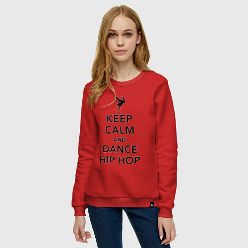 Женский свитшот Keep calm and dance hip hop / Красный – фото 3