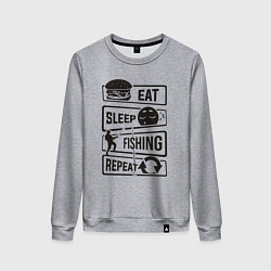 Женский свитшот Eat sleep fishing repeat