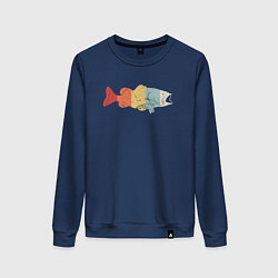 Свитшот хлопковый женский Color fish, цвет: тёмно-синий
