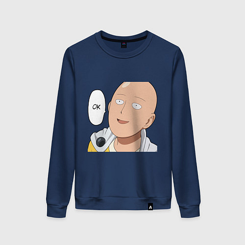 Женский свитшот Saitama - Okey / Тёмно-синий – фото 1
