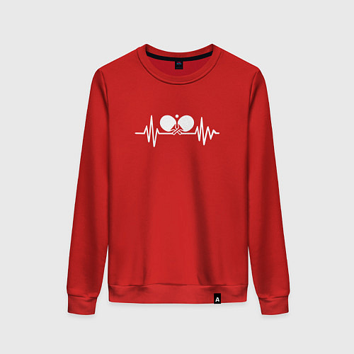 Женский свитшот Пинг-понг в сердце / Красный – фото 1