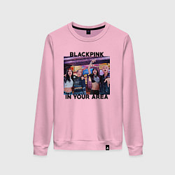 Свитшот хлопковый женский Blackpink HYLT Jennie Lisa Rose Jisoo, цвет: светло-розовый