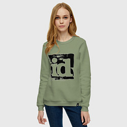 Свитшот хлопковый женский ID software logo, цвет: авокадо — фото 2