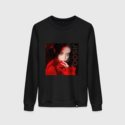 Свитшот хлопковый женский Blackpink Jisoo in red, цвет: черный