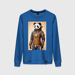 Свитшот хлопковый женский Cool panda - steampunk - neural network, цвет: синий