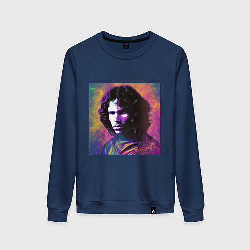 Женский свитшот Jim Morrison few color digital Art / Тёмно-синий – фото 1