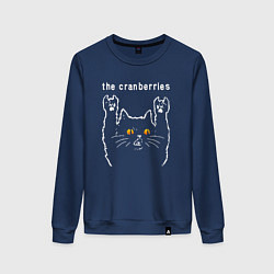 Свитшот хлопковый женский The Cranberries rock cat, цвет: тёмно-синий