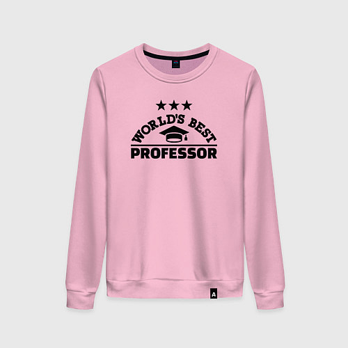 Женский свитшот Лучший в мире профессор / Светло-розовый – фото 1