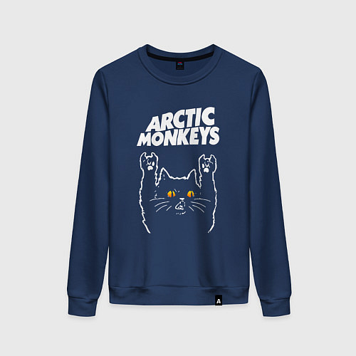 Женский свитшот Arctic Monkeys rock cat / Тёмно-синий – фото 1