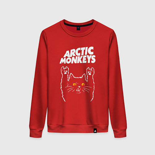 Женский свитшот Arctic Monkeys rock cat / Красный – фото 1