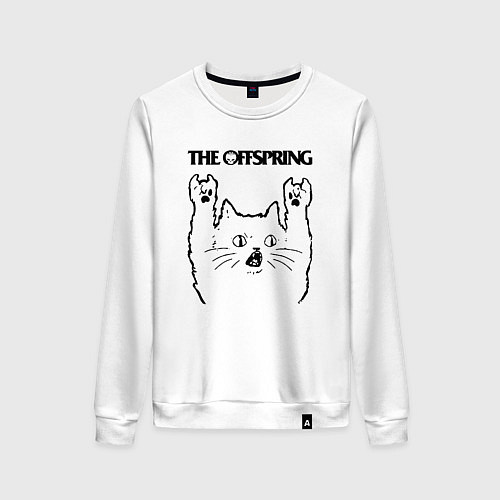 Женский свитшот The Offspring - rock cat / Белый – фото 1