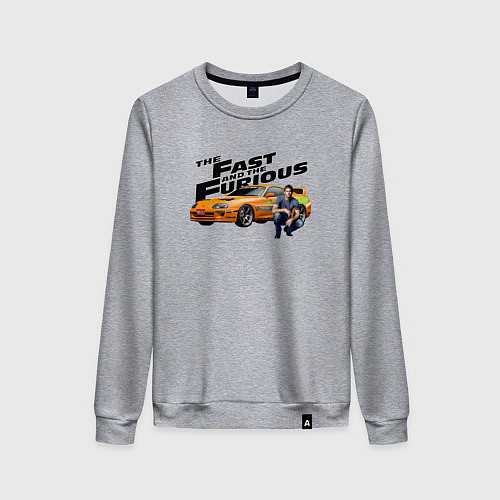 Женский свитшот Пол Уокер Toyota supra MK4 / Меланж – фото 1