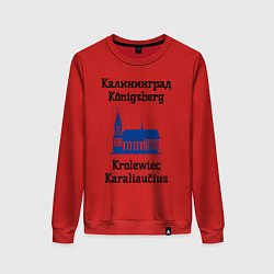 Свитшот хлопковый женский Калининград, цвет: красный