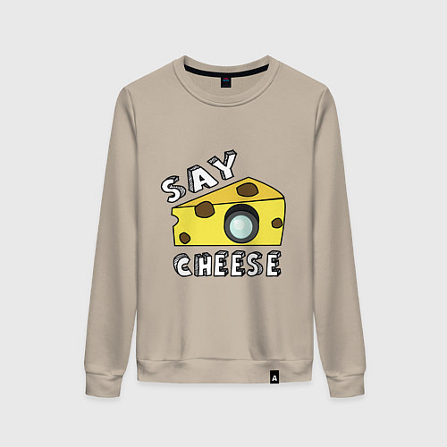 Женский свитшот Say cheese / Миндальный – фото 1