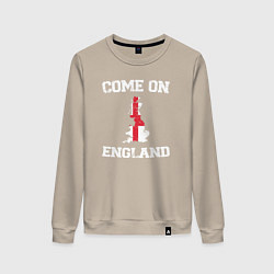 Свитшот хлопковый женский Come on England, цвет: миндальный