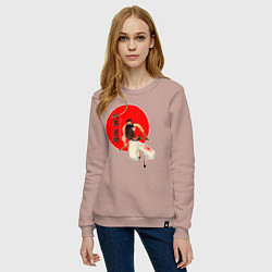 Свитшот хлопковый женский Touji Fushiguro, цвет: пыльно-розовый — фото 2