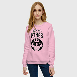 Свитшот хлопковый женский Gym kings, цвет: светло-розовый — фото 2