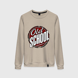 Свитшот хлопковый женский Old school sticker, цвет: миндальный