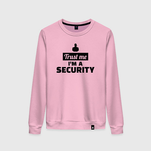 Женский свитшот Верь мне я охранник / Светло-розовый – фото 1