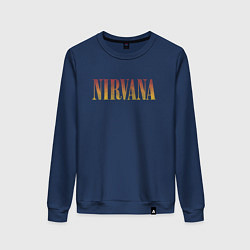 Свитшот хлопковый женский Nirvana logo, цвет: тёмно-синий