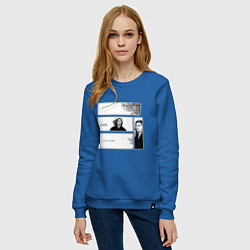 Свитшот хлопковый женский Миямото Мусаси бродяга, цвет: синий — фото 2