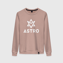 Свитшот хлопковый женский Astro logo, цвет: пыльно-розовый