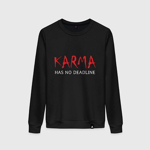 Женский свитшот Karma has no deadline / Черный – фото 1