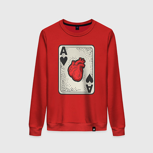 Женский свитшот Туз сердца / Красный – фото 1