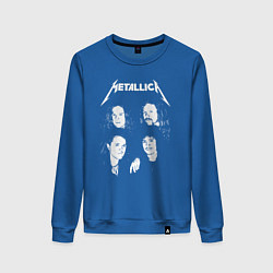 Свитшот хлопковый женский Metallica band, цвет: синий