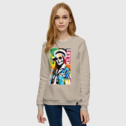 Свитшот хлопковый женский Skeleton fashionista - Milano - pop art, цвет: миндальный — фото 2