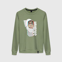 Свитшот хлопковый женский Skibidi Toilet G-toilet, цвет: авокадо